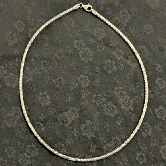 Sparkly Solid Sterling Silver Snake Chain Necklace Milor Italy - Picture 2 of 8